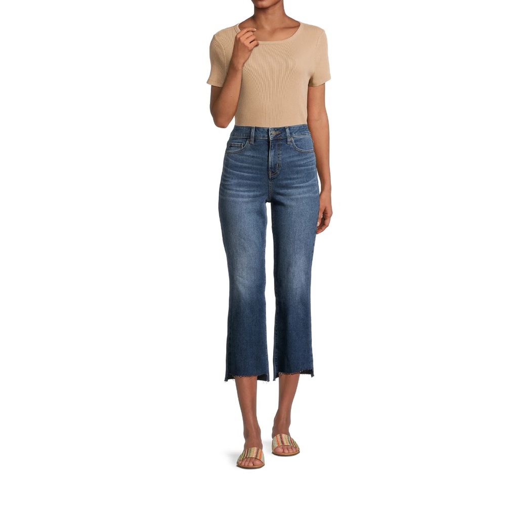 Time and Tru Women's High Rise Step Hem Kick Flare Jeans Size 12